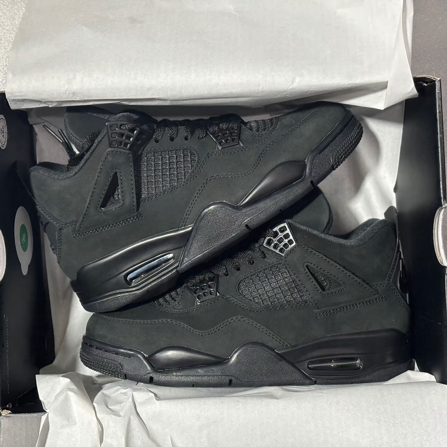 All Black AJ4 Retro Men Sneakers Nike Jordan 4 Basketball Shoes Triple Black