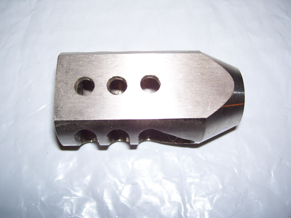 .458 caliber  11/16x24 TPI Stainless Steel Tanker Muzzle Brake - w/ crush washer