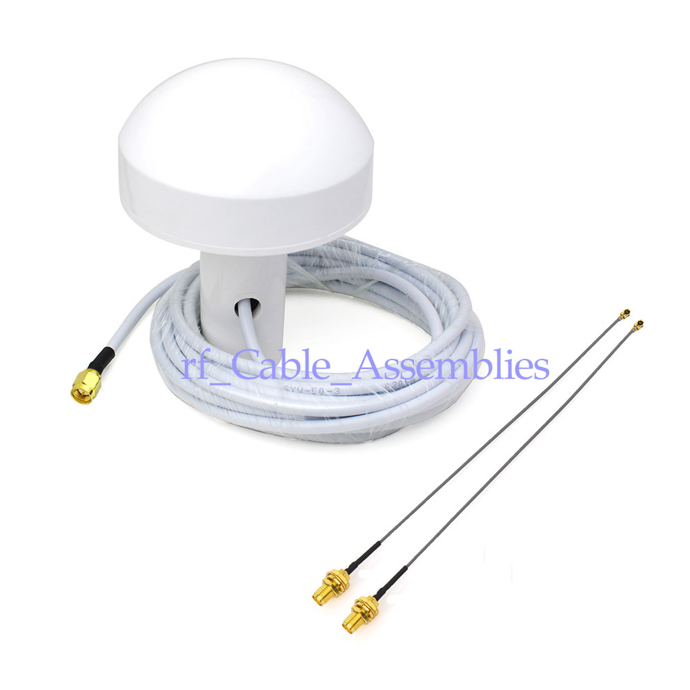 New GPS Active Boat Ship Marine/Navigation Antenna 5 meter +2pcs SMA /U.FL cable