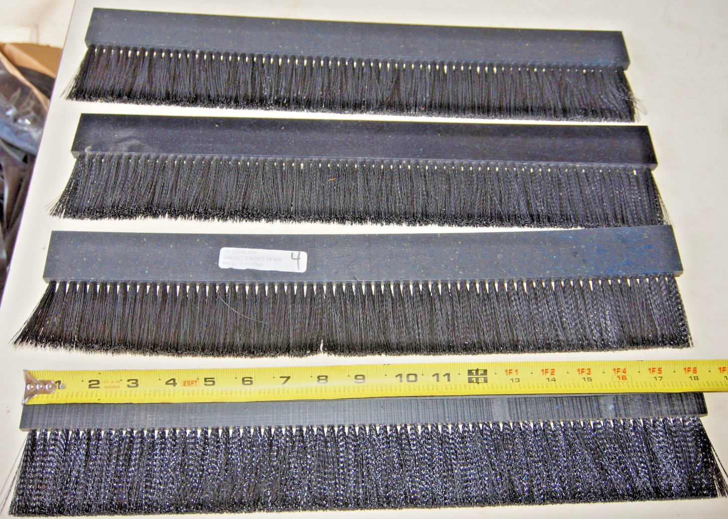 Set of 4:  Bus Exit Door Sweep Brush 18" Long,  50-15602-034, Gillig 7456021