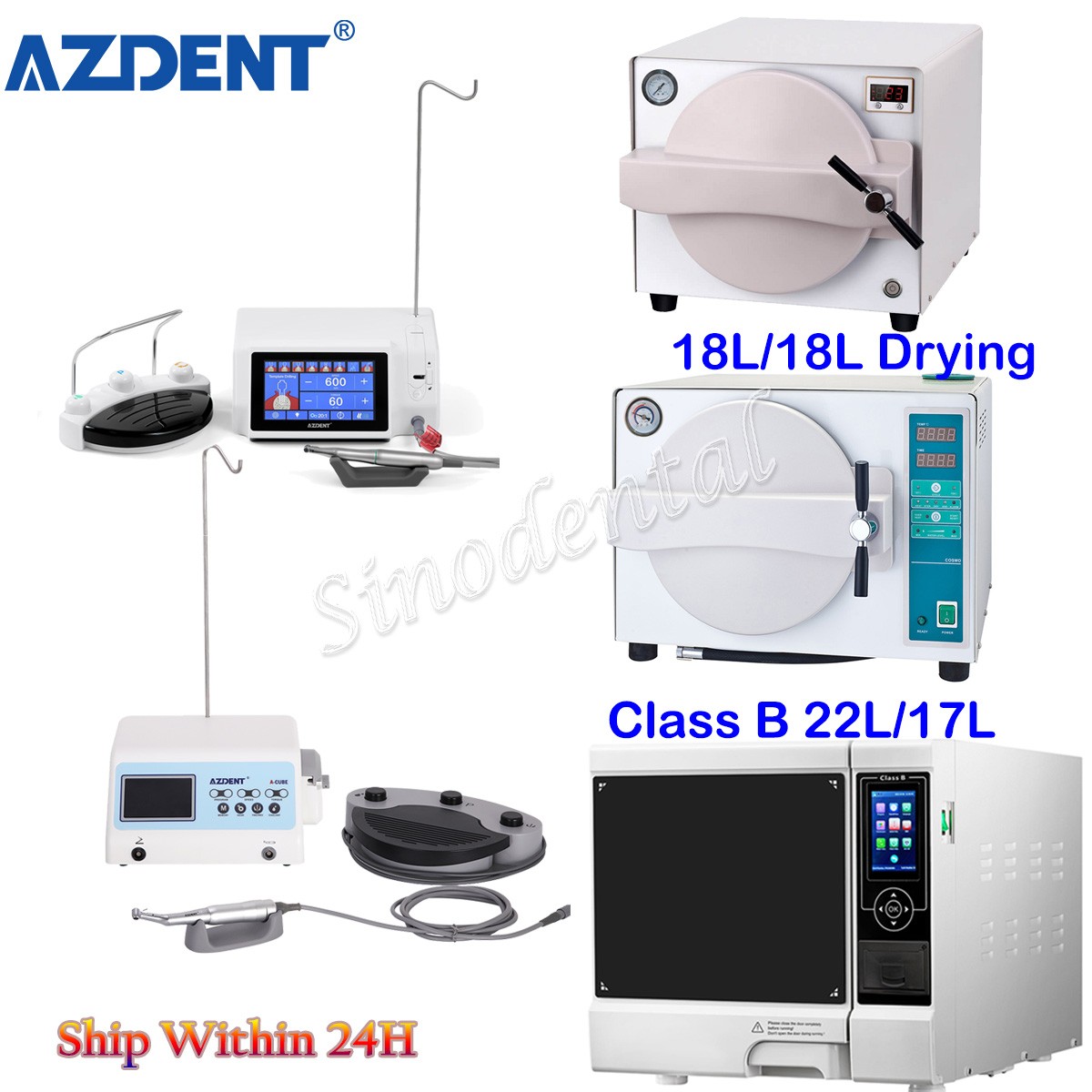 17L/22LDental Class B Autoclave Steam Sterilizer /LED Implant Motor System