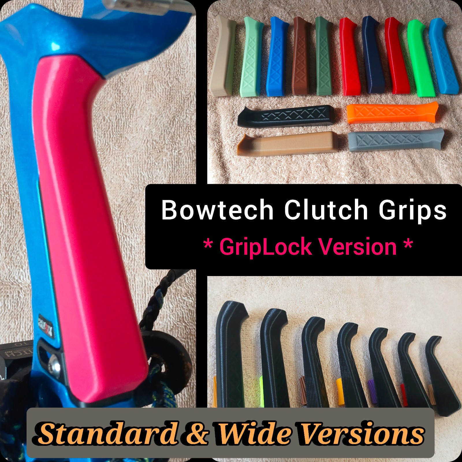 * GripLock Version * Bowtech Clutch Grips - Reckoning Gen 2,  Proven 34 Alliance