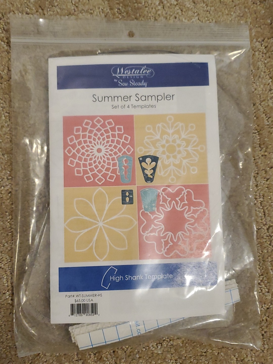 Westalee Design Summer Sampler Set High Shank Templates Part# WT-SUMMER-HS