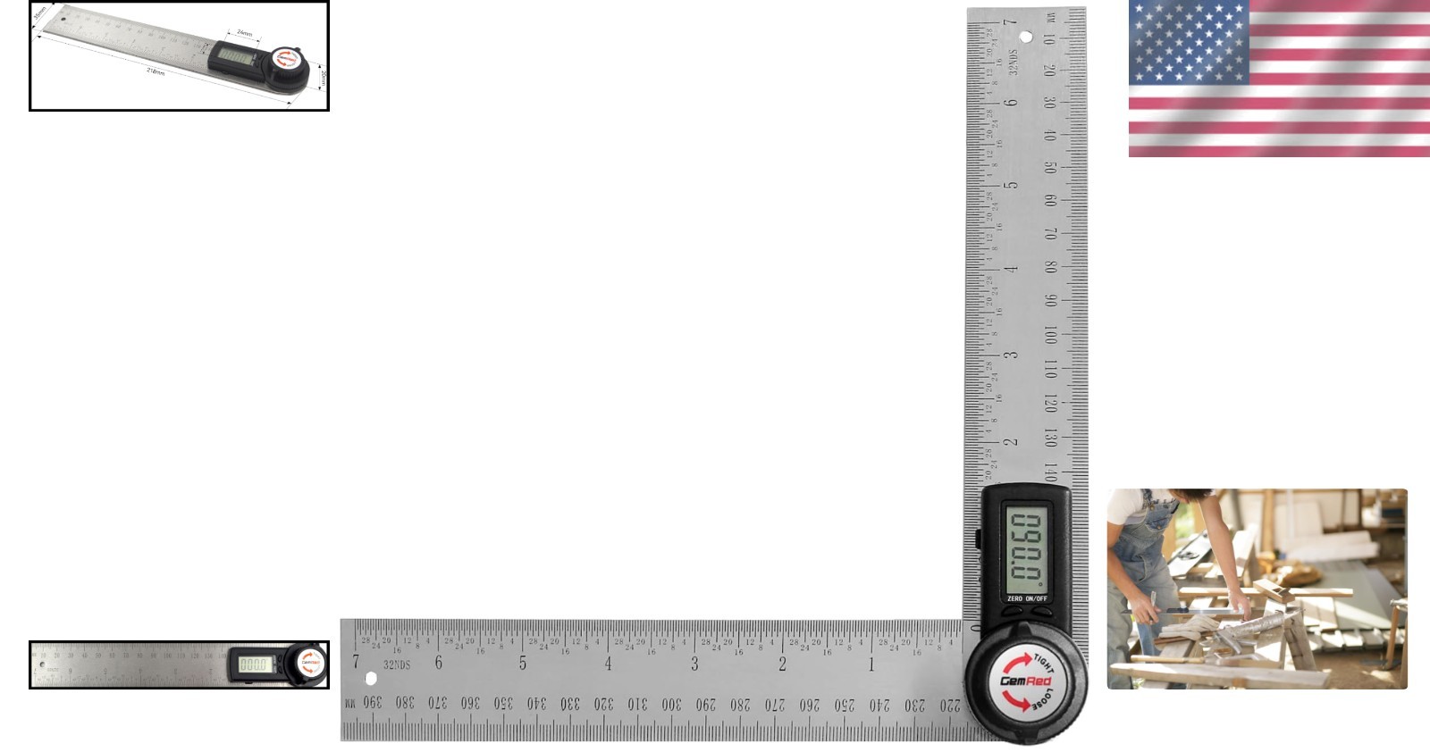 New Digital Angle Finder Stainless Steel 7inch Black Button