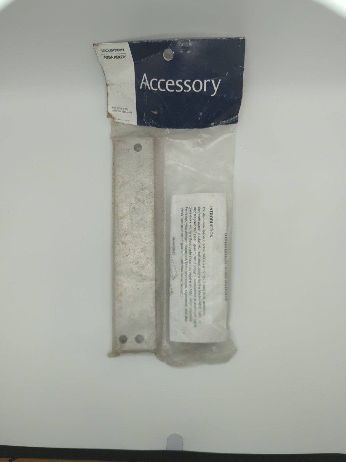 Securitron ASB-32CL Aluminum Spacer Bracket for M32 Magnalock Clear NIB