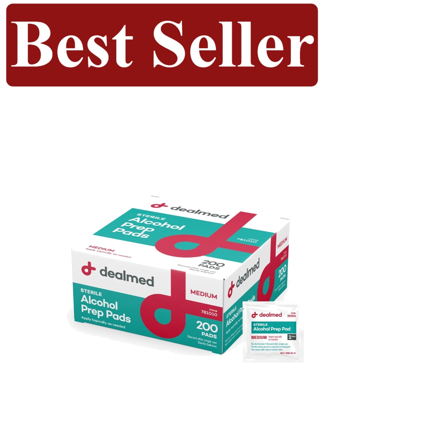 200 Individually Wrapped Sterile Alcohol Prep Pads - 2-Ply for Quick Cleansing