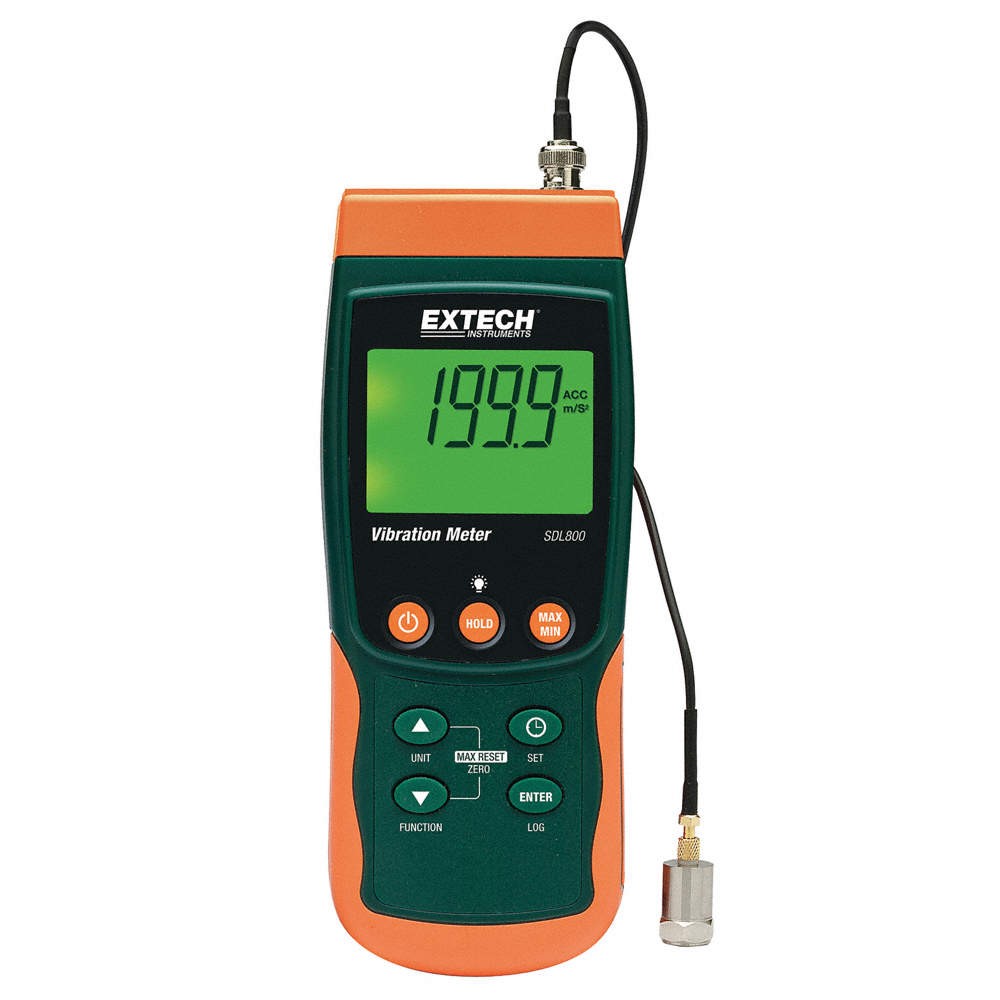 EXTECH SDL800 Vibration Meter, +/-5%Acc, LCD 13X134