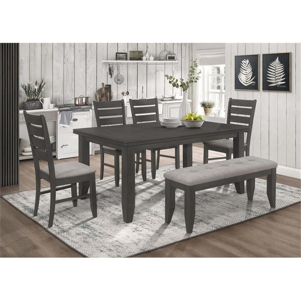 Dalila Wood Dining Side Chair Dark Grey
