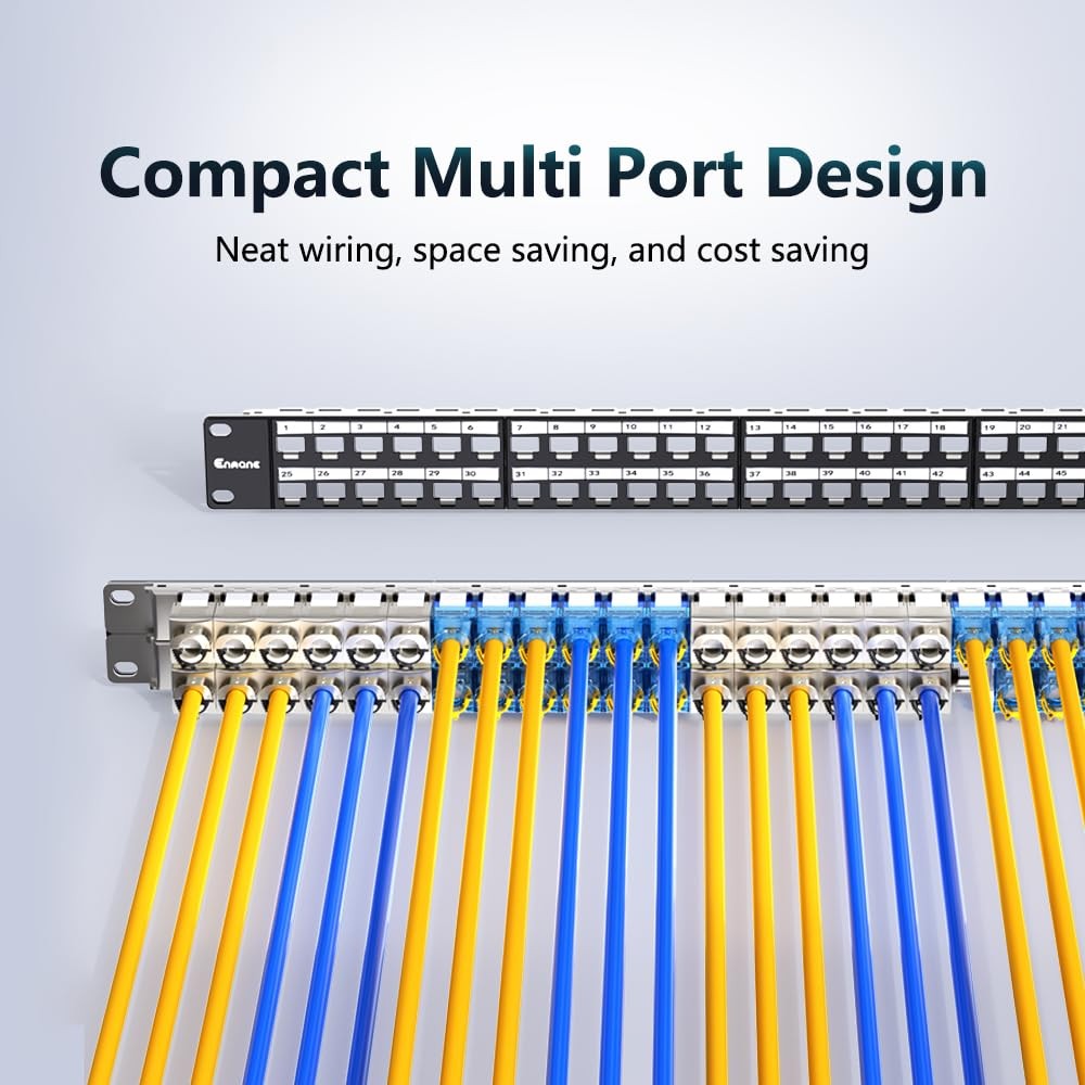 48 Port Blank Keystone Patch Panel Rackmount Wall Mount 1U 19 Inch RJ45 Network
