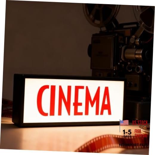 Vintage Marquee Lightbox LED Cinema Sign with Remote Control USB Powered CINEMA