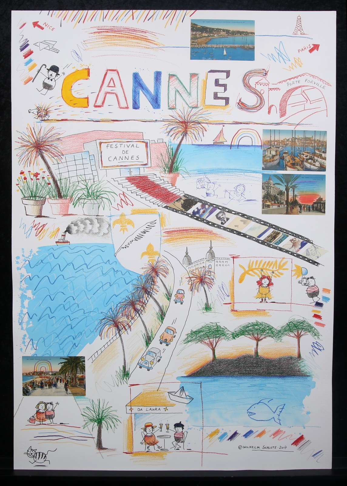 Schlote, Wilhelm - Cannes - original design drawing - signed UNIQUE