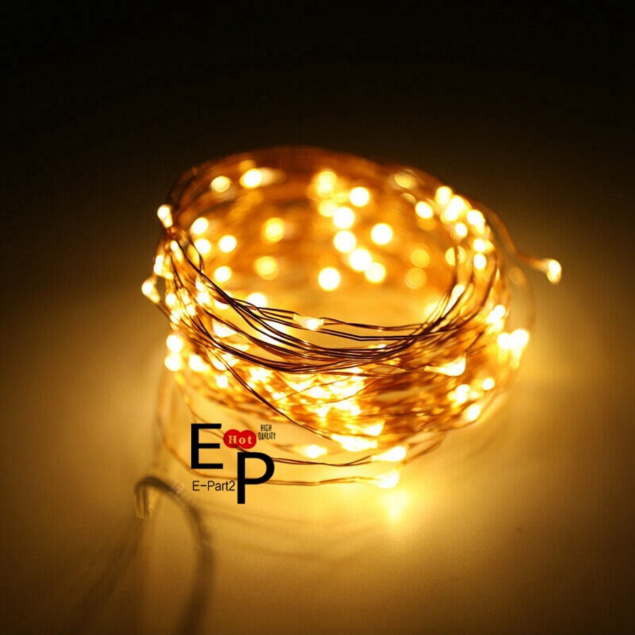 50-100 LEDs Battery Operated Mini LED Copper Wire String Fairy Lights W/ Remote