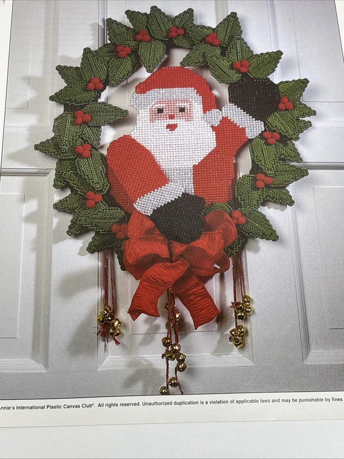 Santa Door Hanging Annie's Attic Plastic Canvas Pattern Page