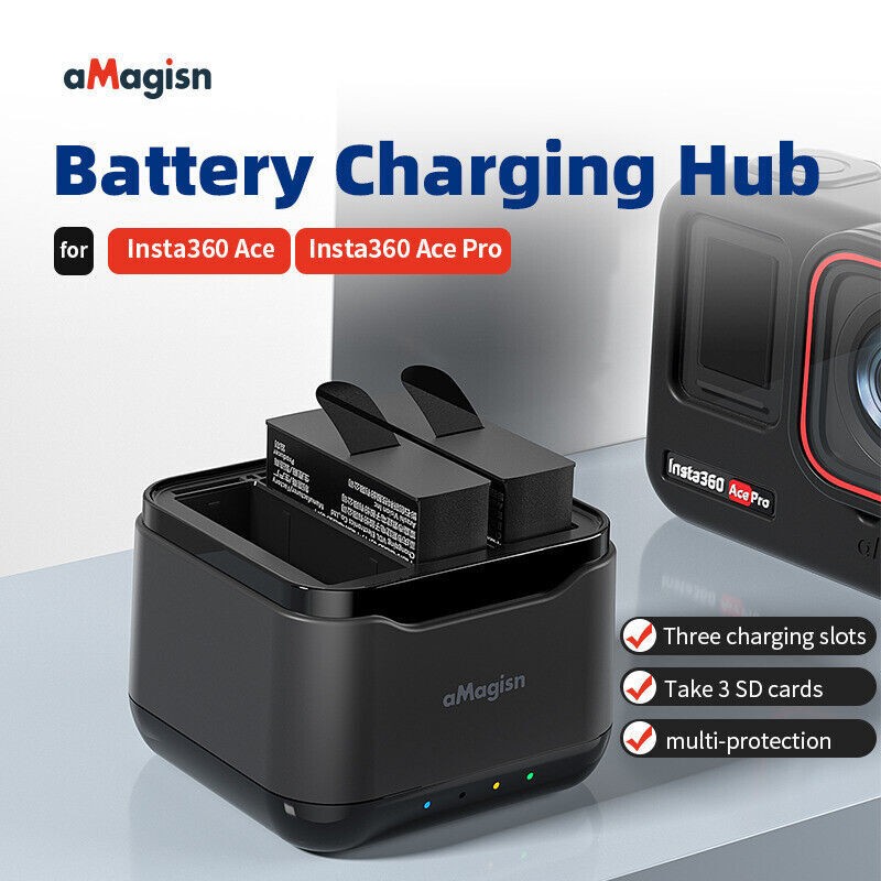 Battery Charging Hub Charger for Insta360 Ace/Ace Pro Camera Charging Accessory