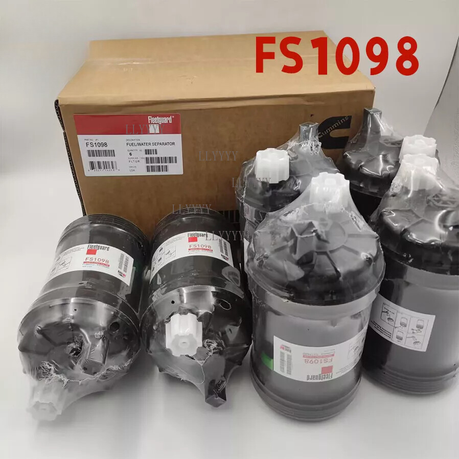 6PCS FS1098 Fleetguard Fuel water Separator Filter Cummins 5319680 Freightliner
