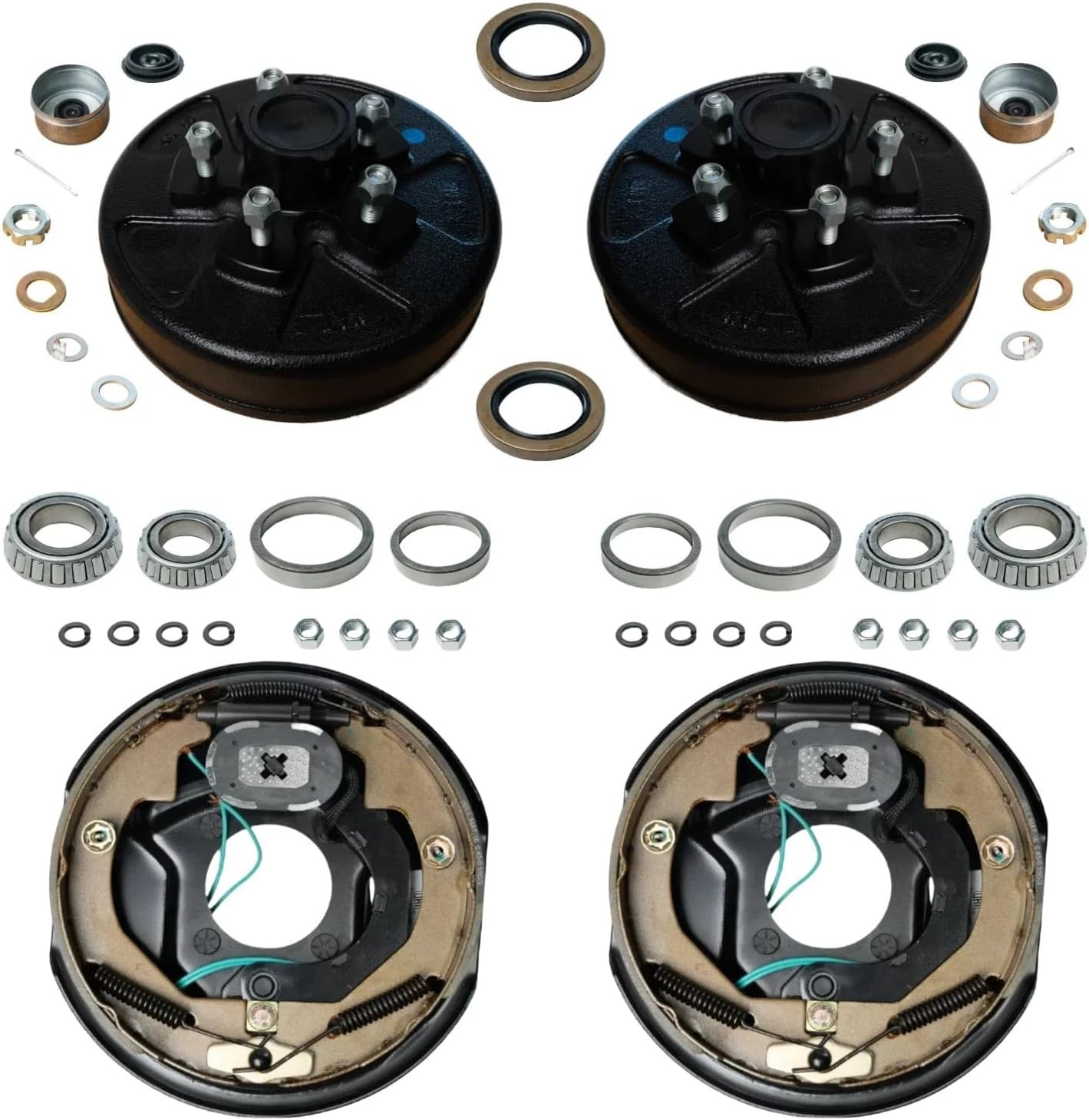 10"x2-1/4" Electric Brake & Drum Kit, Fits 3.5K Axle, 5 on 4.5