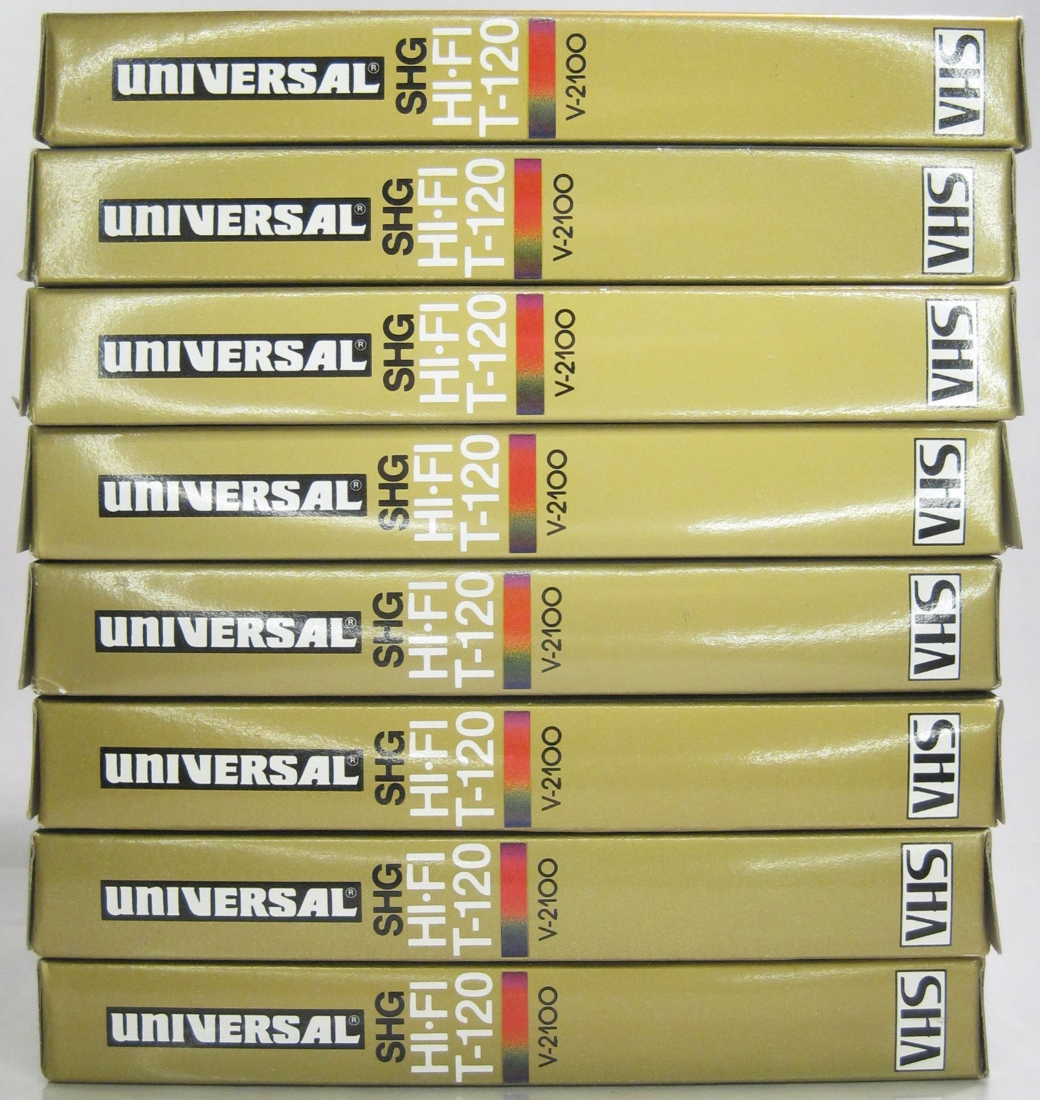 Vintage VHS Tape Lot of 8 Used Tapes Universal SHG Model T-120 6 Hrs with Cases