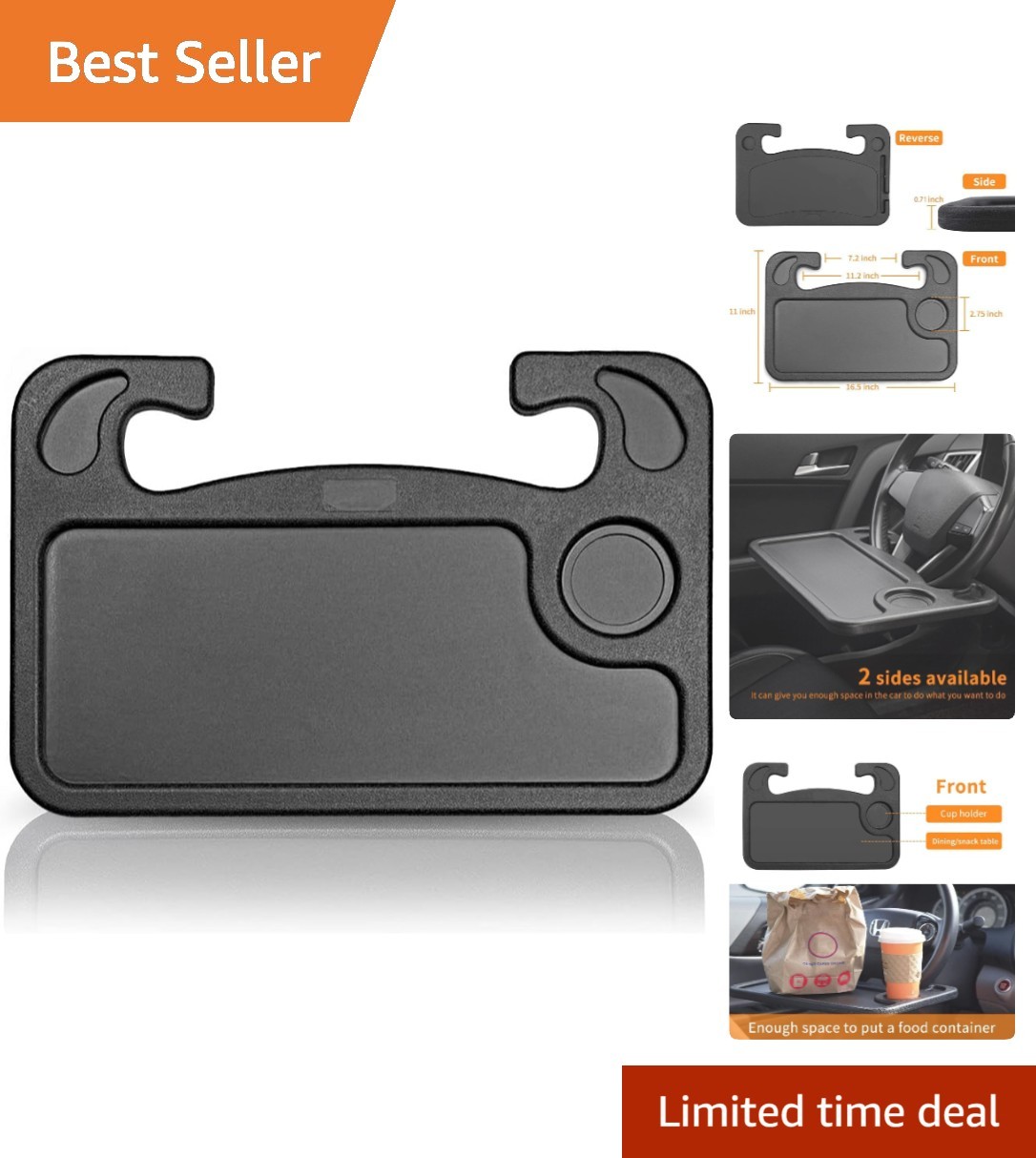 Portable Yet Sturdy Car Steering Table - Your On-the-Go Dining & Work Solution