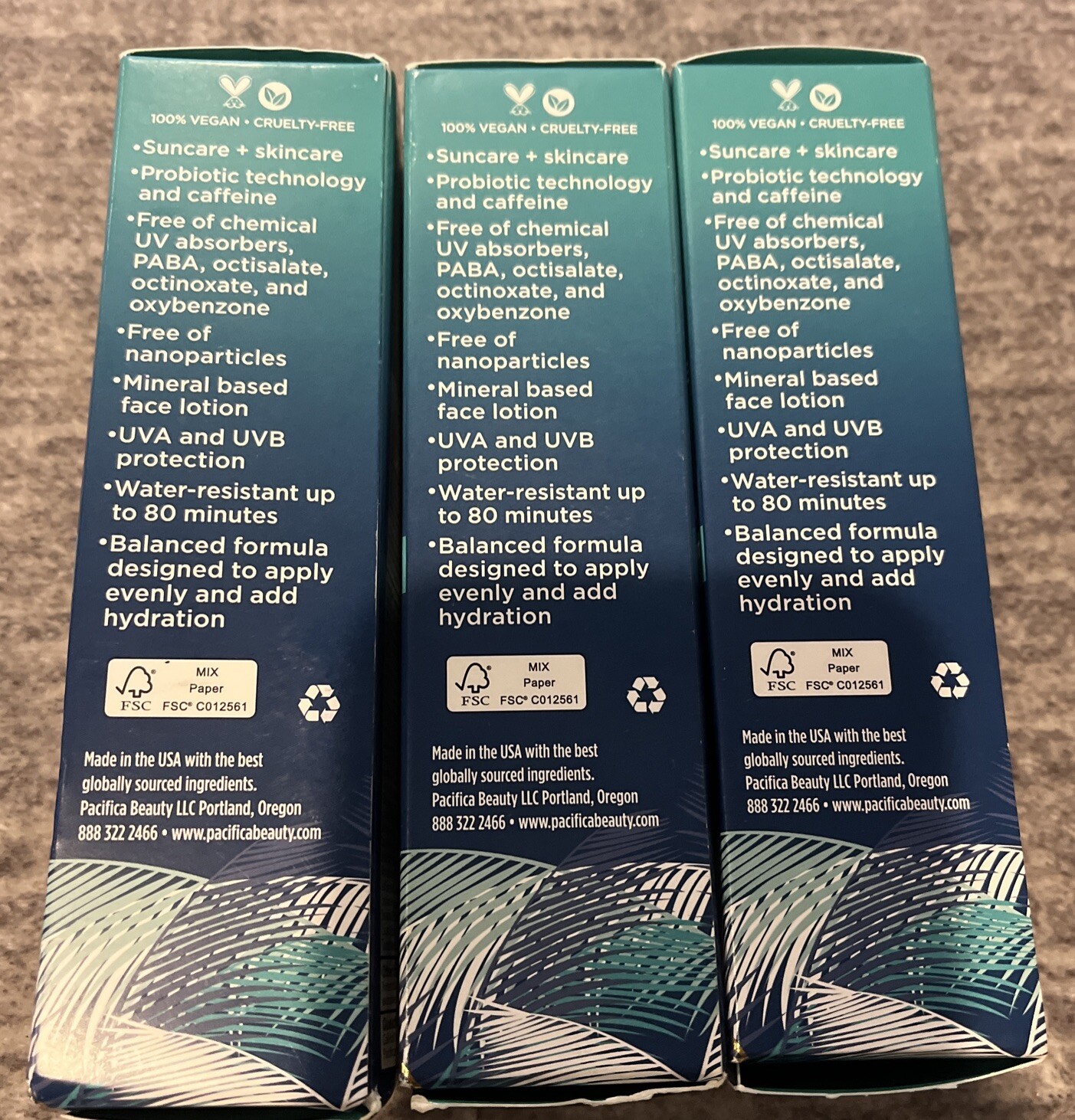 Pacifica Mineral Face Coconut Probiotic SPF 30 1.7 Oz READ Description ~3 Packs