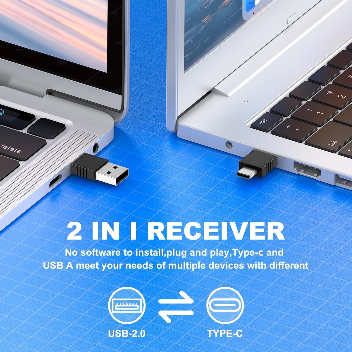 USB Type C Wireless Presenter Clicker with Red Pointer - 165FT Control Range