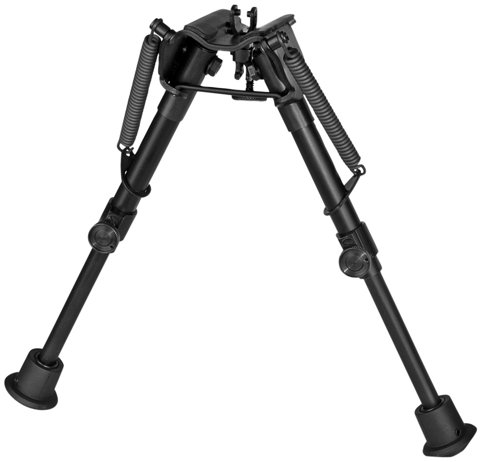 Harris Bipods 1A2-BR2 Non-Swivel BR Swivel Stud 6-9" Black Steel/Aluminum Self