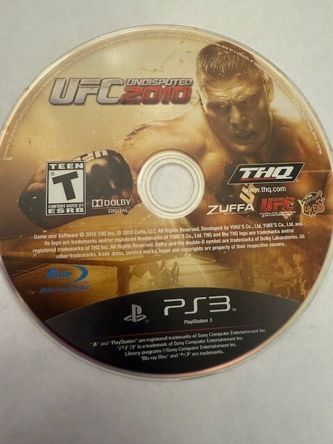 UFC Undisputed 2010 (Sony PlayStation 3, 2010) DISC ONLY NO TRACKING (#64)