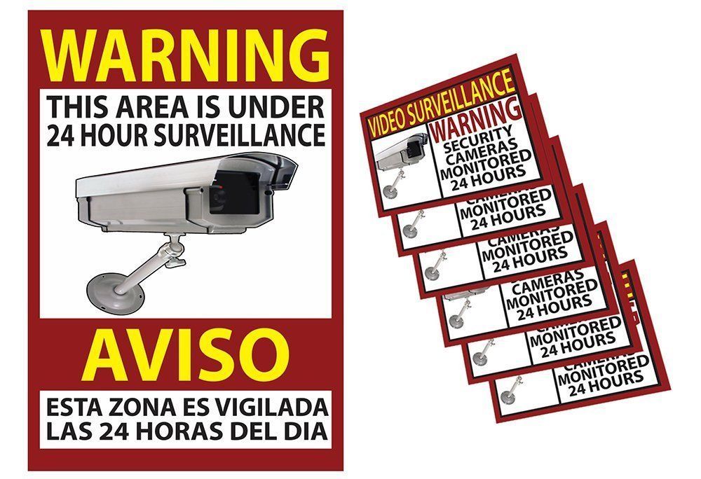 Video Surveillance Warning Sticker Home and Business Security Sign Camera