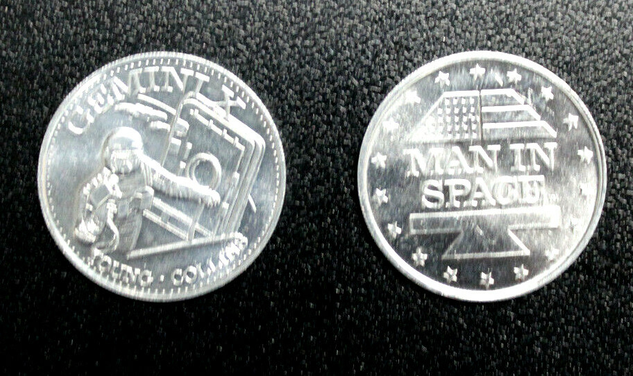 Man in Space SHELL GAS CONTEST 1969  GEMINI X YOUNG COLLINS   USA Aluminium