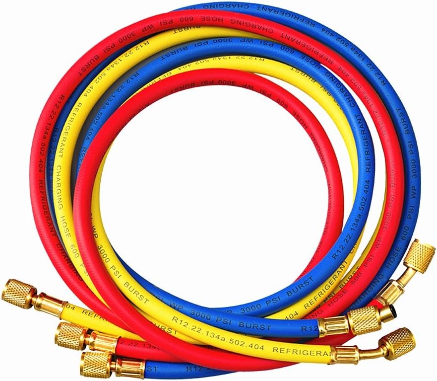 AC Charging Hose Tube, 72" HVAC Gauges Hoses Refrigerant Charging Hose