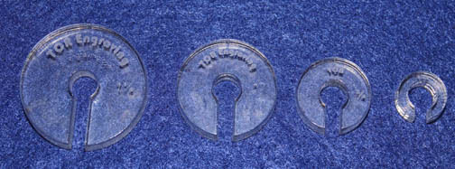 Quilting Template - 4 Piece Offset Set for 1/4" Hopper Foot-- 1/4" Clear Acrylic