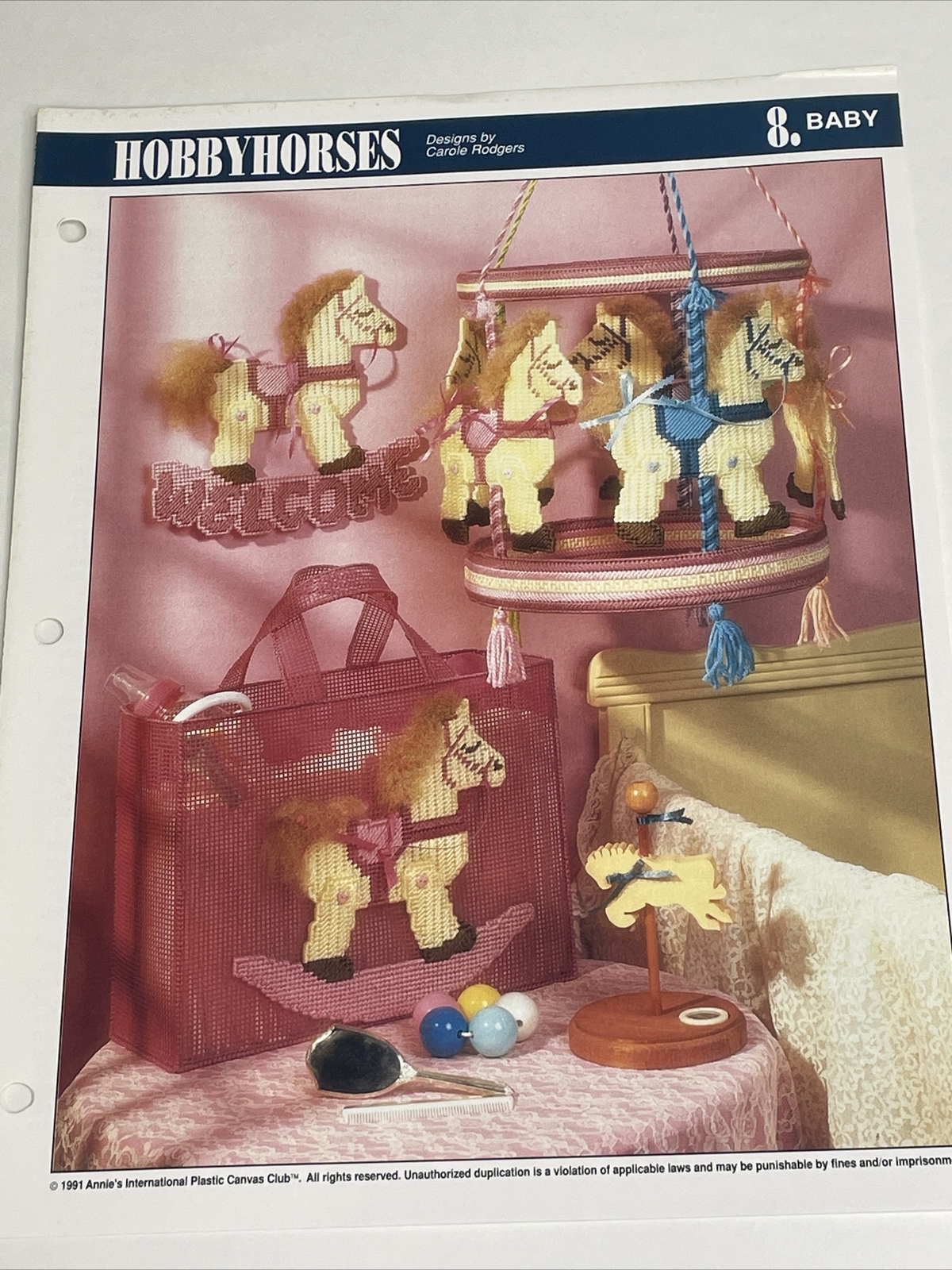 Hobbyhorses Mobile Tote Wall Hanging Annie's Plastic Canvas Pattern