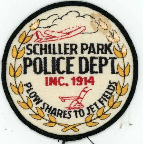 ILLINOIS IL SCHILLER PARK POLICE NICE OLD VINTAGE SHOULDER PATCH SHERIFF
