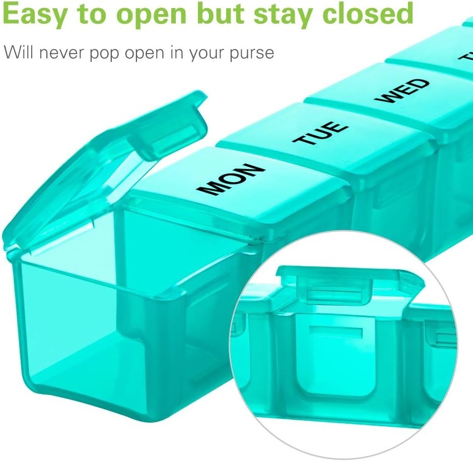User-Friendly Travel Pill Box - Extra Large 2 Pack with Easy-to-Read Labels