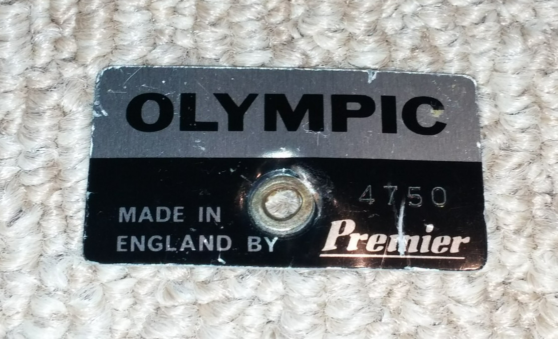 Premier Olympic Drum Badge with Serial Number (419)