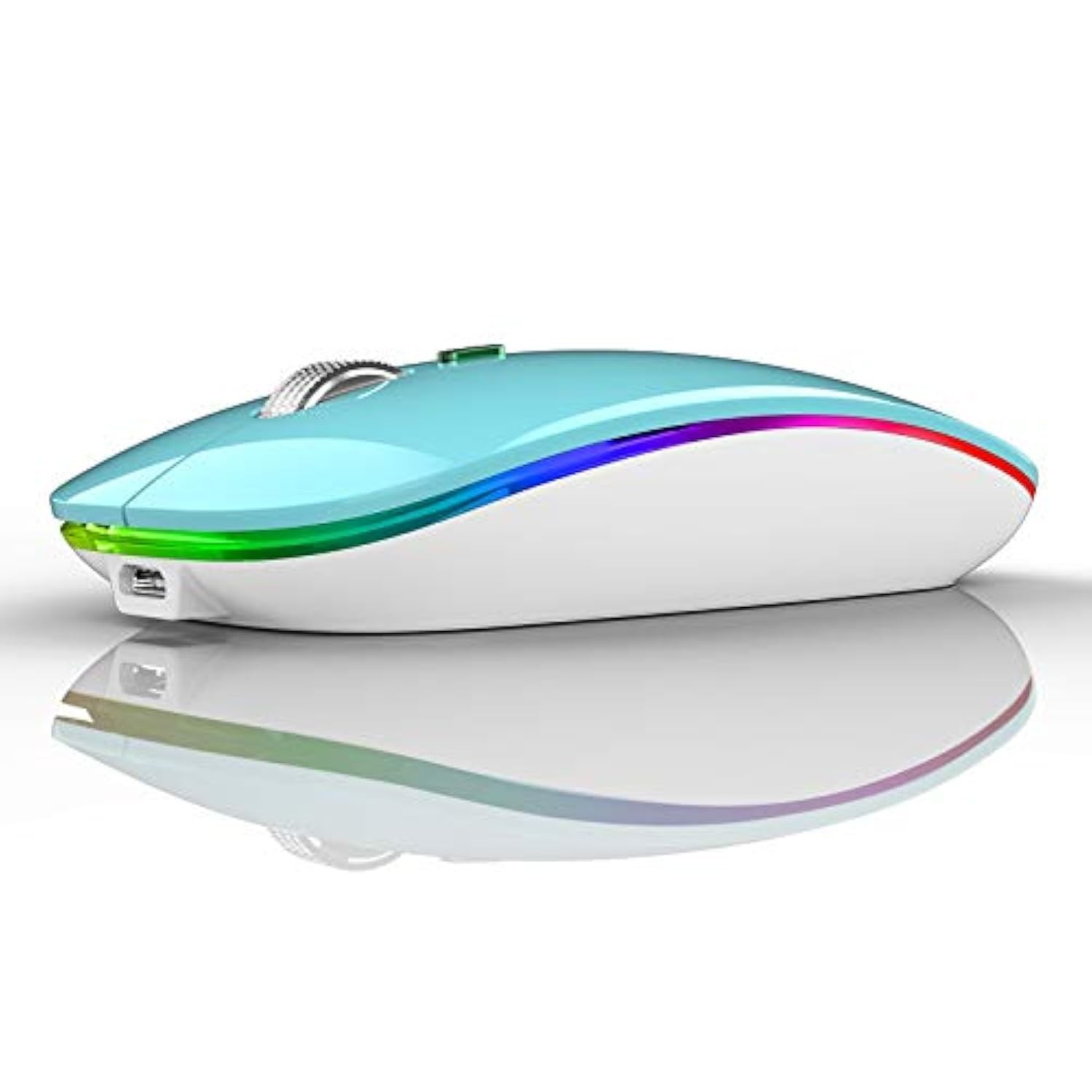 TENMOS Wireless Bluetooth Mouse, LED Slim (BT 5.1 + USB) 2.4GHz Rechargeable ...