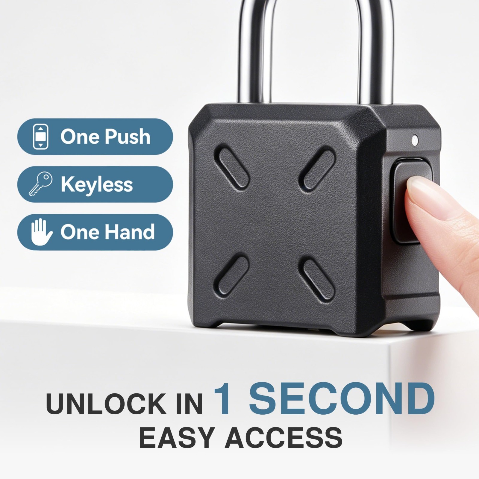 Heavy Duty Outdoor Padlock with Customizable 4-Digit Code, Security Lock for Gat