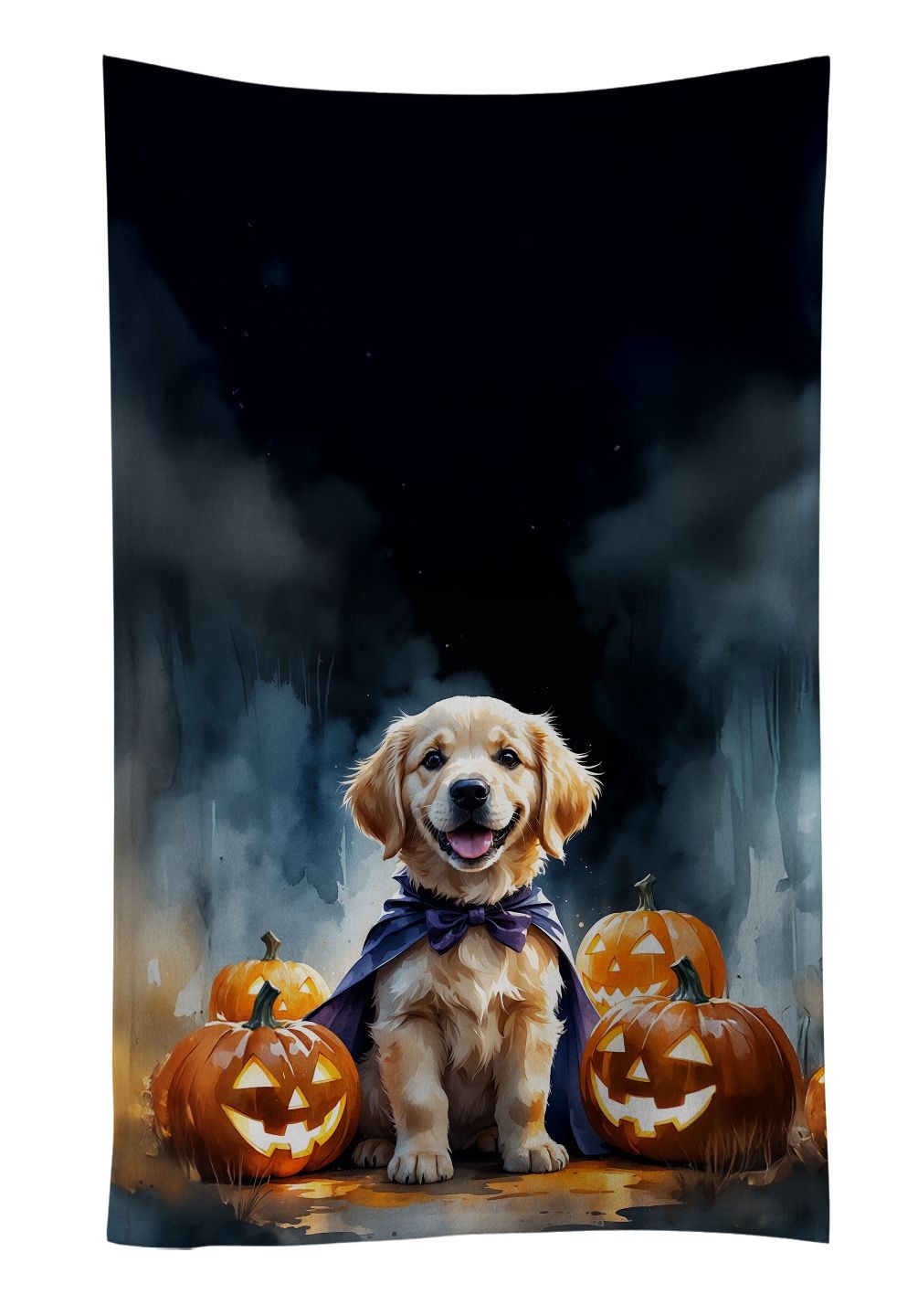 Golden Retriever Puppy Halloween Kitchen Towel Dish Cloths Guest Hand Towel