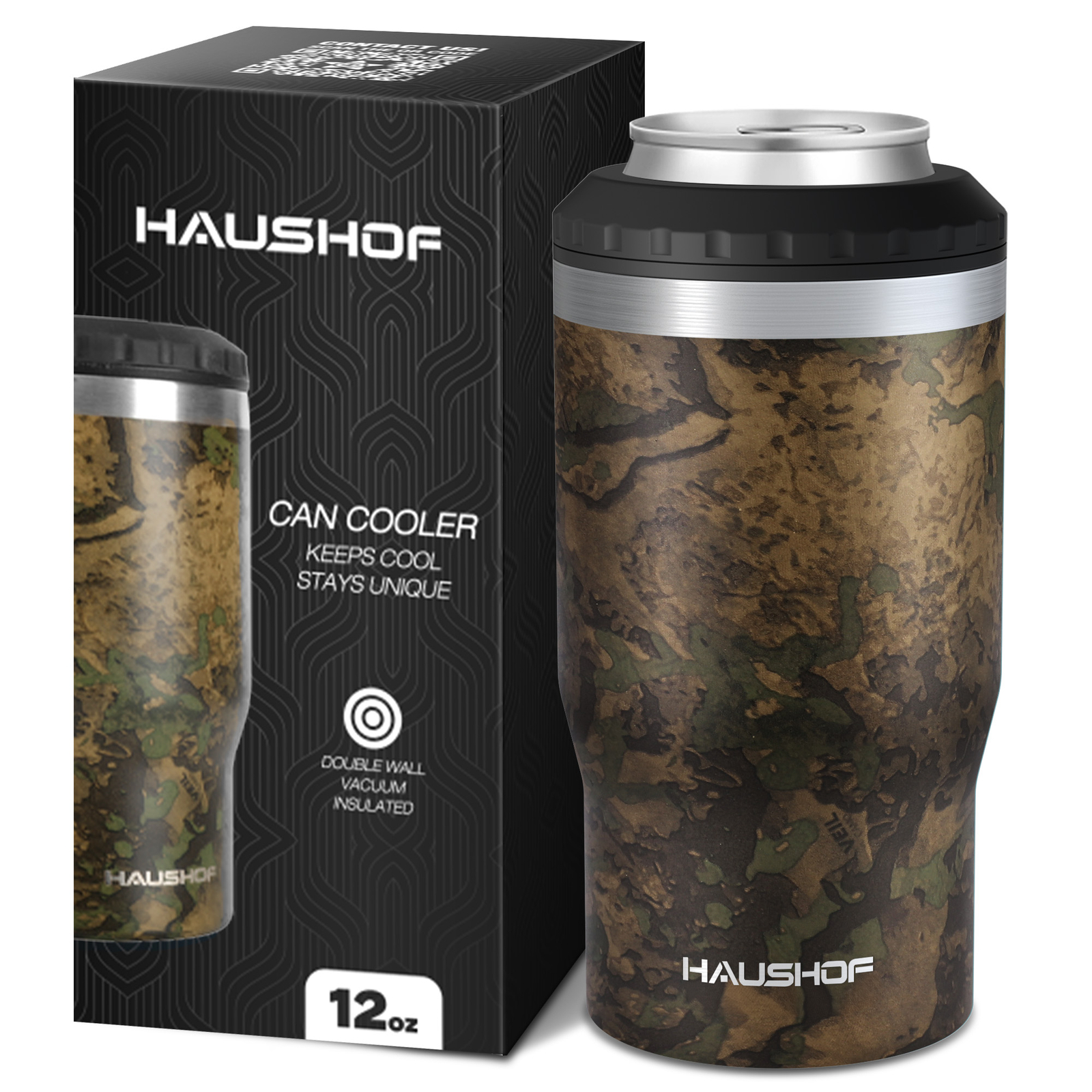HAUSHOF Can Cooler 12 oz 4 in 1 Insulated Beer Can Cooler-Green BPA Free NEW