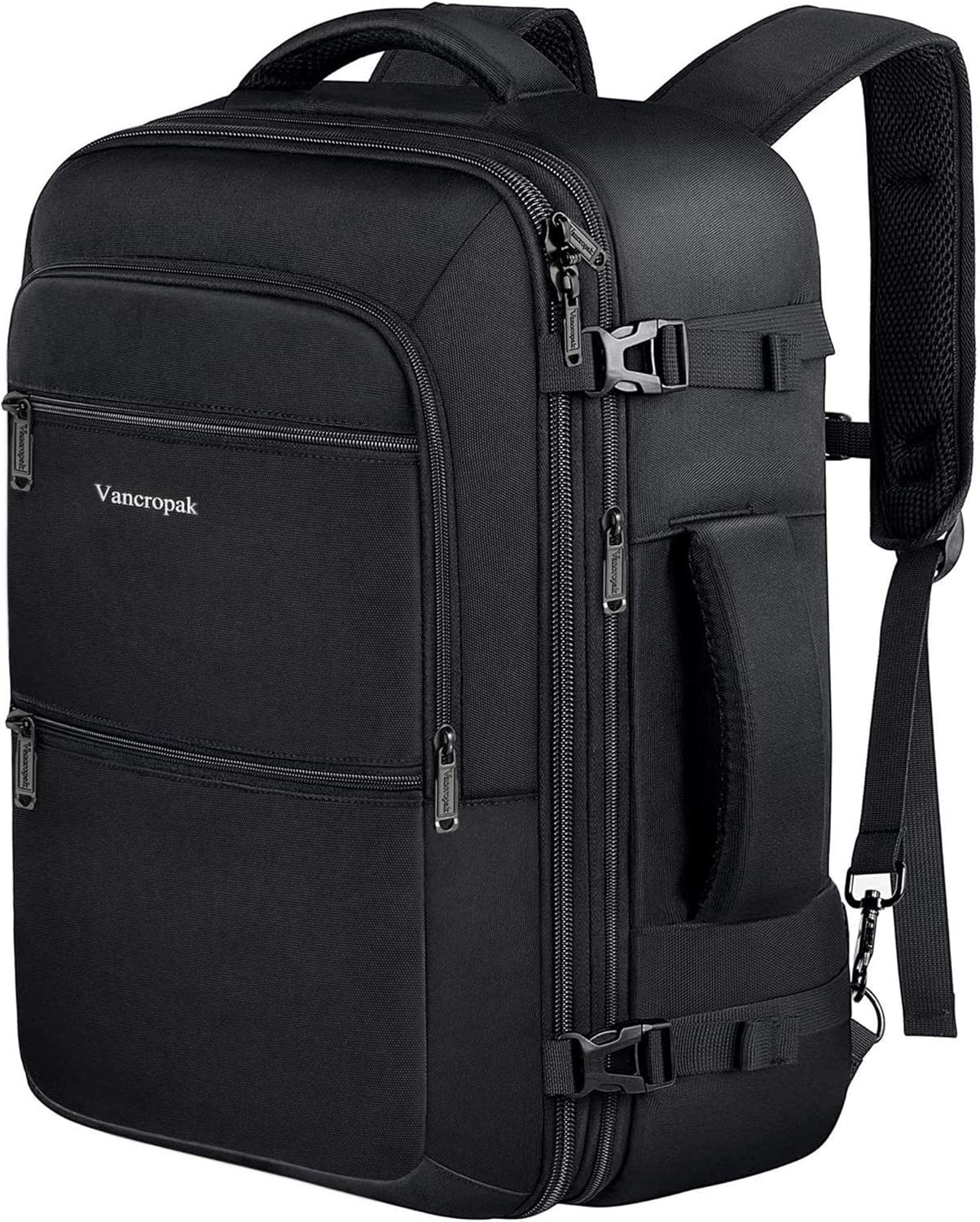 Vancropak 40L Travel Backpack Carry-On Expandable Weekender Bag Flight Approved