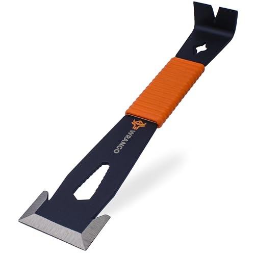 - 9.5" Trim Bar Pry Bar - Patented Flat Bar Nail Puller with Wide Single