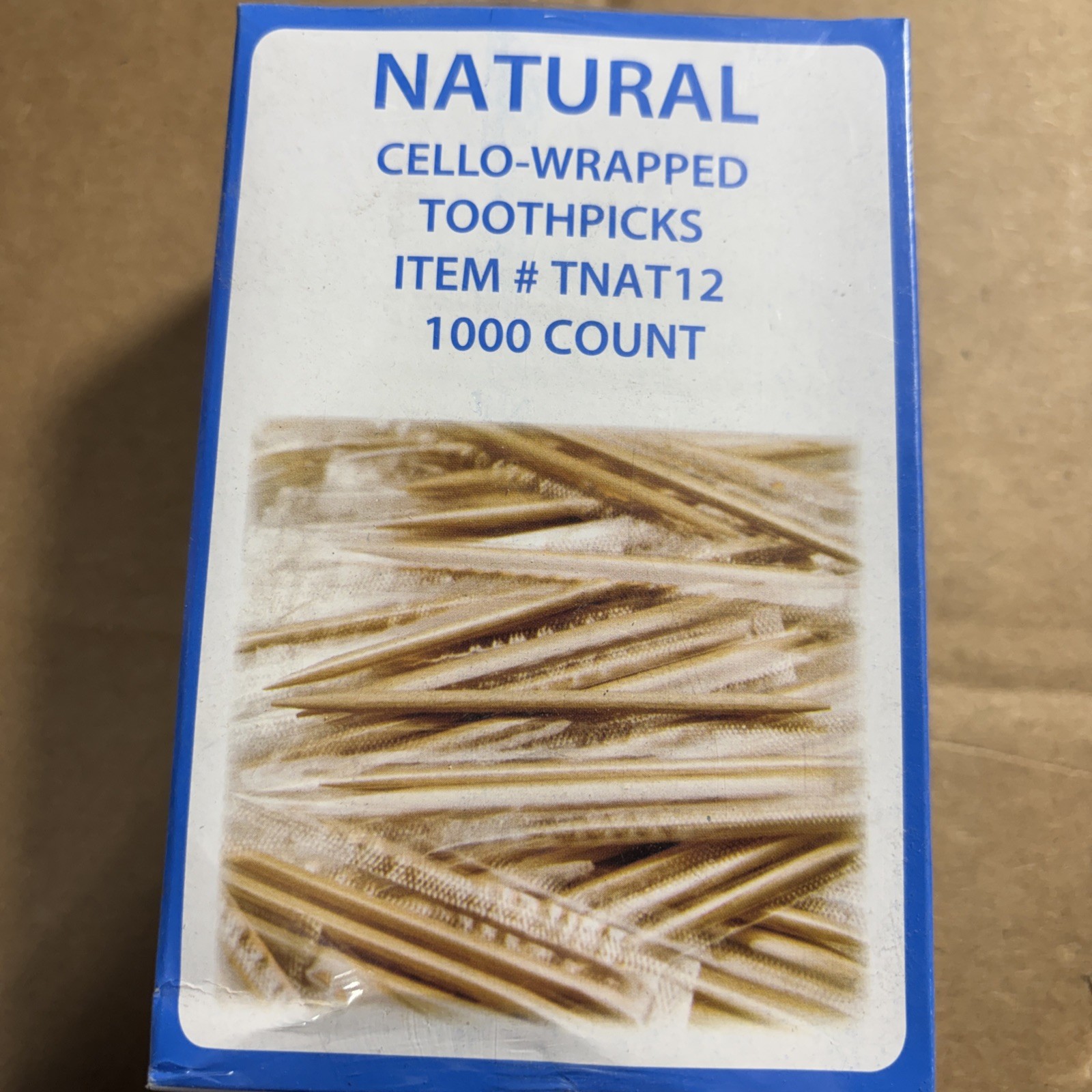 (1000) TOOTHPICKS CELLO-WRAPPED ROUND WOODEN FREE SHIPPING!!!