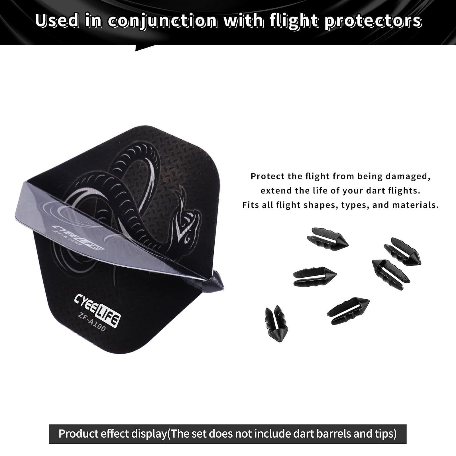 CyeeLife Standard Dart Flights 90 Pcs Durable PET Replacement Wings