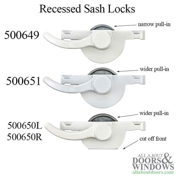 Recessed Sash Lock, 2-3/16" Left Hand