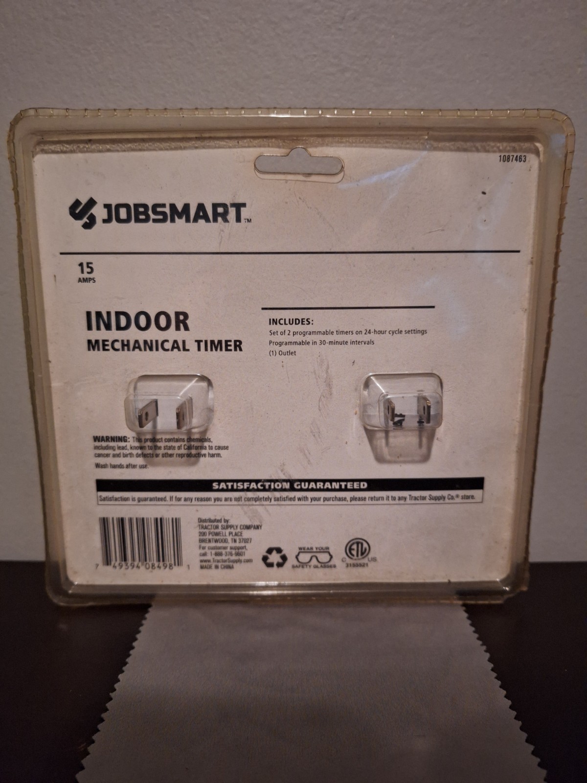 Indoor Mechanical Timer 2-pack Jobsmart 15Amps New