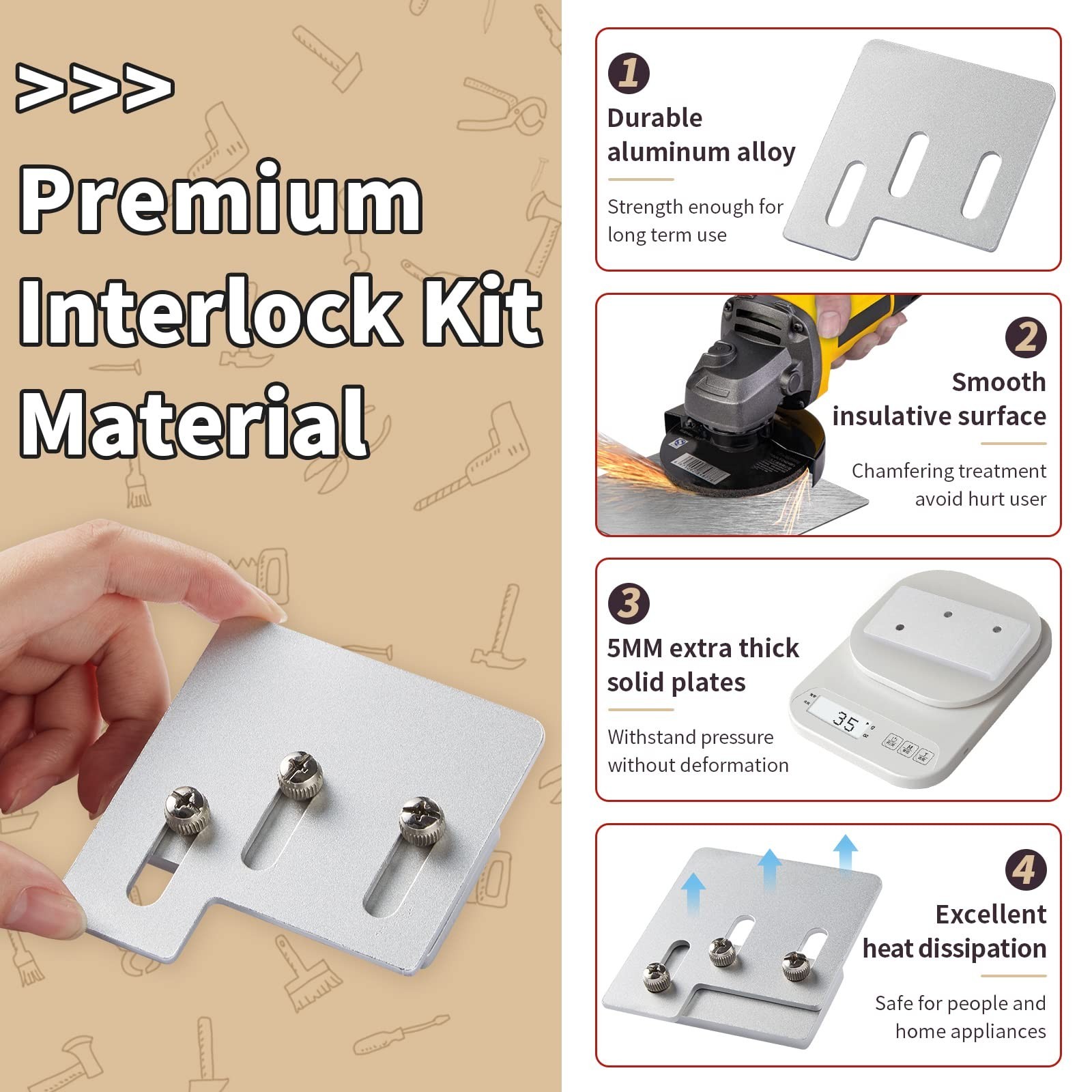 Generator Interlock Kit Compatible w/Square D QO & Homeline 150 or 200A Break...