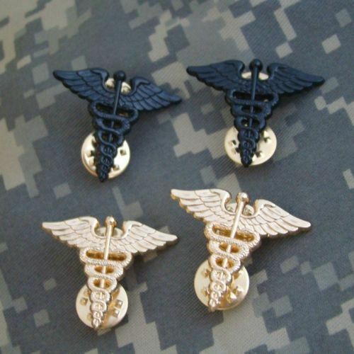 TWO PAIR US NAVY HOSPITAL CORPSMAN OFFICER LAPEL PIN INSIGNIA CLASSIC MILITARY