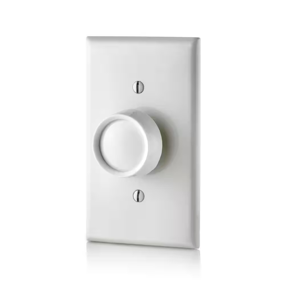 NEW Rotary Dimmer Switch for LED Halogen & Incandescent Bulbs White Easy Install