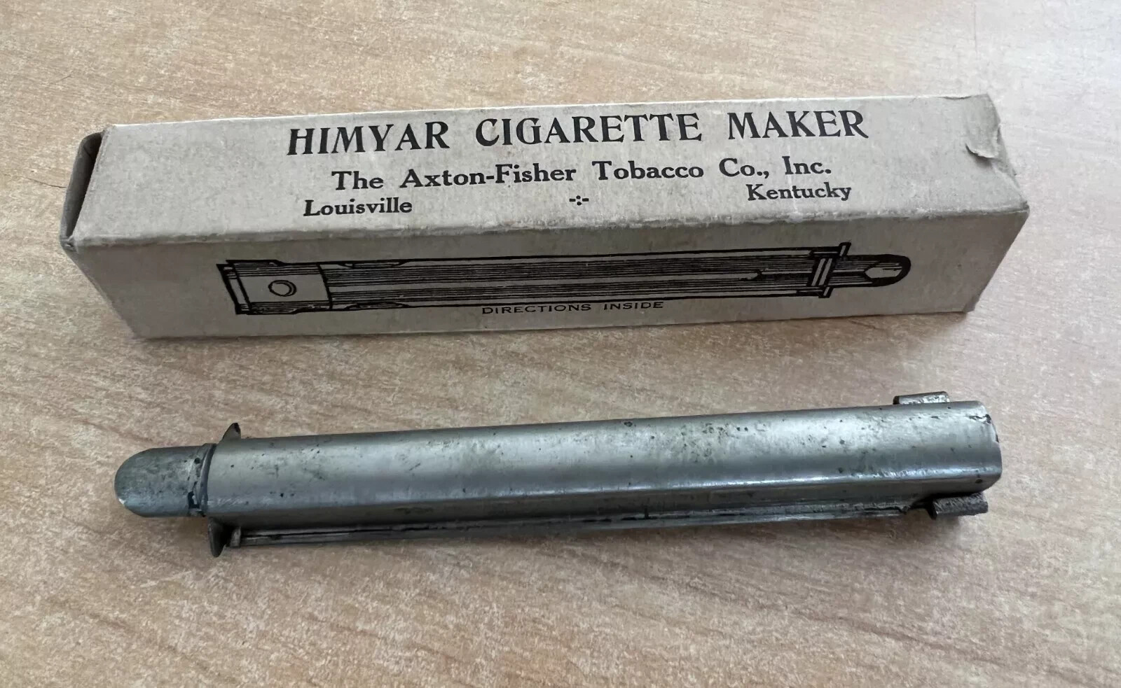 Antique HIMYAR CIGARETTE MAKER & BOX 1919 Axton-Fisher Tobacco Co Louisville KY