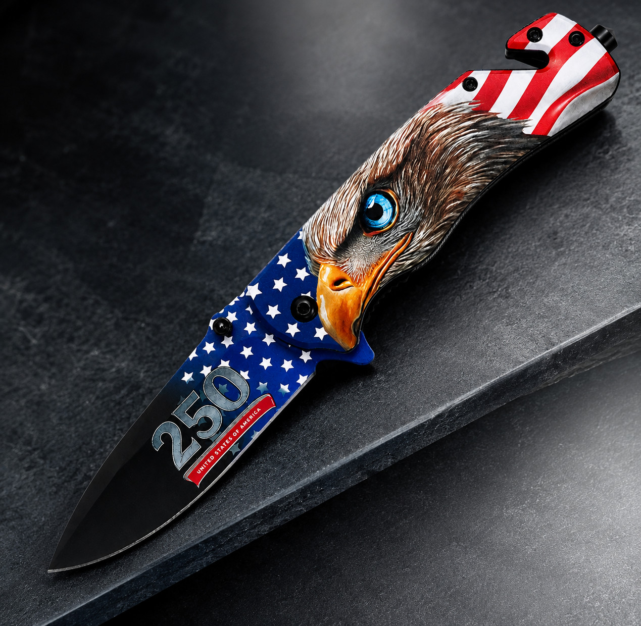 MTech USA 250th Anniversary Spring Assisted Pocket Knife 3D Eagle MT-A2072E-250C