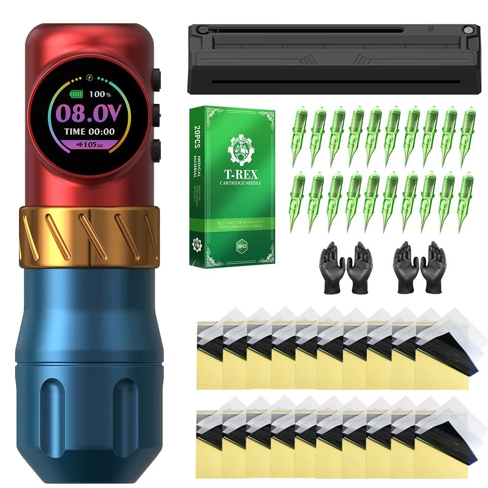 XNET Rotaty Tattoo Machine Kit Tattoo Transfer Machines 3.5mm Strokes 1600mAh